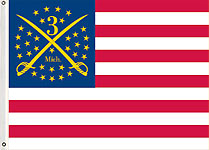 3 x 4 ft. Nylon 3rd MI HQ 1862 Flag. Printed, Canvas Heading and Brass Grommets