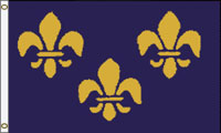 3 Blue Fleur De Lis  Flag PRINTED Nylon