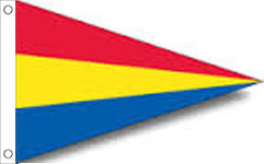 Nylon 3-Stripe Pennant Attention Flag, Your choice of color,