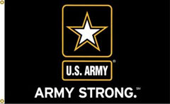 3 x 5 ft. Nylon US Army Strong Flag, Printed, Canvas Heading and Brass Grommets