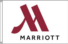Marriott Nylon Flag. Printed, Double Sided, Canvas Heading and Brass Grommets