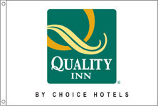 Quality Inn Nylon Flag. Printed, Canvas Heading and Brass Grommets