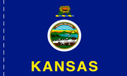 Kansas Indoor Flag Plain, No Fringe