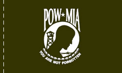 POW-MIA Indoor Flag Plain, No Fringe