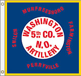 3 x 3 ft. Nylon 5th Co. WA Artillery LA Flag. Printed, Canvas Heading and Brass Grommets