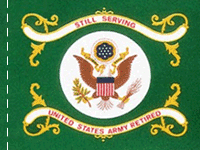 3 x 4 ft.  Nylon US Army Retired Flag.  Printed, Pole Hem No Fringe