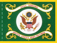 3 x 4 ft.  Nylon Indoor US Army Retired Flag.  Printed, Pole Hem and Fringe