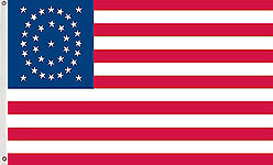 3 x 5 ft. Nylon 35 Star Oval Flag "1863" Printed, Canvas Heading and Brass Grommets
