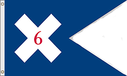 3 x 5 ft. Nylon 6th Corp HQ Guidon 1864 Flag. Printed, Canvas Heading and Brass Grommets