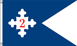 3 x 5 ft. Nylon 2nd Corp HQ Guidon 1861 Flag. Printed, Canvas Heading and Brass Grommets