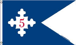 3 x 5 ft. Nylon 5th Corp HQ Guidon 1861 Flag. Printed, Canvas Heading and Brass Grommets