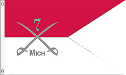 3 x 5 ft. Nylon 7th MI Cavalry Guidon Flag. Printed, Canvas Heading and Brass Grommets