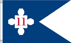 3 x 5 ft. Nylon 11th Corp HQ Guidon 1863 Flag. Printed, Canvas Heading and Brass Grommets
