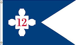 3 x 5 ft. Nylon 12th Corp HQ Guidon 1864 Flag. Printed, Canvas Heading and Brass Grommets