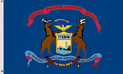 3 x 5 ft. Nylon 1st MI INF Regiment Flag. Printed, Canvas Heading and Brass Grommets