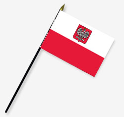 Poland w/ Eagle Handheld Flags