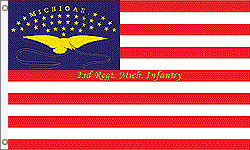 3 x 5 ft. Nylon 2nd MI Ing Regiment Flag. Printed, Canvas Heading and Brass Grommets