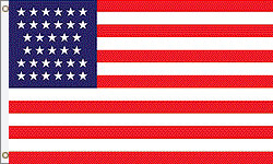 3 x 4 ft. Nylon 34 Star Barbara Fritchie Flag. Printed, Canvas Heading and Brass Grommets