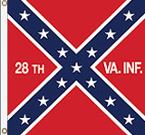 4 x 4 ft. Nylon 28TH VA Inf Flag. Printed, Canvas Heading and Brass Grommets