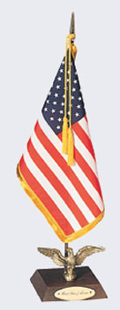 8 x 12 in. Ambassador American Flag Set with Walnut finished Base