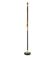 8 ft. Blank Indoor Signature Flag Mounting Set. 8 ft. 2 piece Pole, Base with 7 3/4 in. Gold Spear.