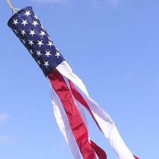 6 in. x 48 in. Nylon 50 Star Windsock. Embroidered Stars
