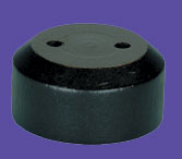 2 Hole Black Wood Base. 2 1/2 in. Diameter. Fits 8 x 12  in. flag on 1/4 in. Staff