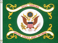 3 x 4 ft.  Nylon U S Army Retired Flag.  Printed, Canvas Heading and Brass Grommets
