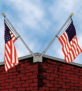 Franklin Series Outrigger Double Corner Flag Pole Sets