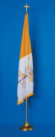 Papal Indoor Flag Set with Plain Flag