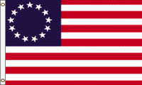 3 x 5 ft. Nylon Betsy Ross Flag. Embroidered Stars & Sewn Stripes , Canvas Heading and Brass Grommet