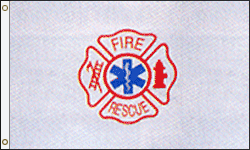3 x 5 ft. Nylon Fire Rescue Flag. Printed, Canvas Heading and Brass Grommets