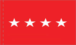 4 Star General Army Indoor Plain, No Fringe Flags