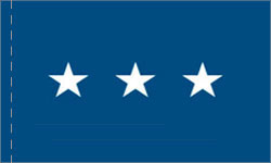 3 Star Lieutenant General Air Force Indoor Plain, No Fringe Flags