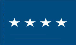 4 Star General Air Force Indoor Plain, No Fringe Flags