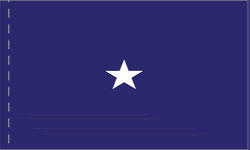 1 Star Commodore Navy Indoor Plain, No Fringe Flags