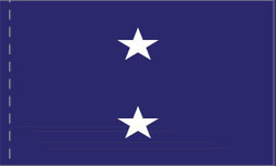 2 Star Rear Admiral Navy Indoor Plain, No Fringe Flags