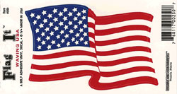 3 1/2 in. x 5 in. Waving American Decal , Vinyl Sticky-Back