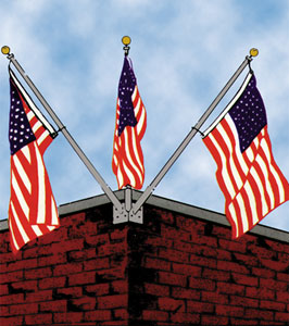 Franklin Series Outrigger Triple Corner Flag Pole Sets
