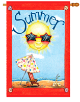 28 x 40 in. Fun in Summer Banner Flag Dyed Sublimation, Double Sided