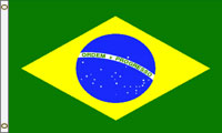 12 x 18 in. Nylon Brazil Flag. Printed, Canvas Heading and Brass Grommets