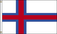 12 x 18 in. Nylon Faroe Islands Flag. Printed, Canvas Heading and Brass Grommets